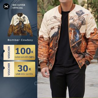Áo khoác nam bomber MK CLEVER Cowboy chất liệu vải gió trần bông dày dặn, giữ ấm tốt, trẻ trung