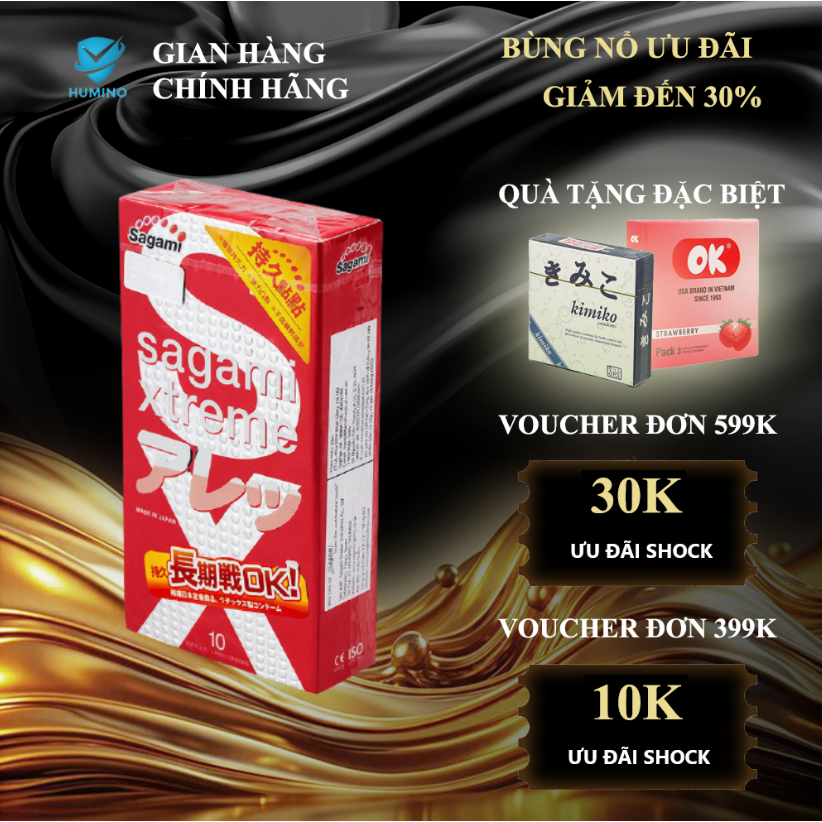 Bao Cao Su Gân Gai Kéo Dài Thời Gian 10 chiếc SAGAMI Xtreme Feel Long - Nhật Bản