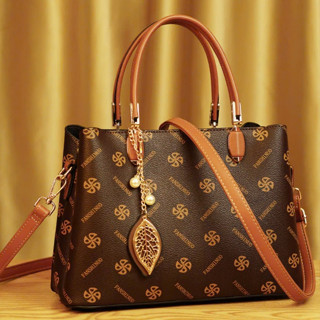 Túi Xách Công Sở Nữ Thời Trang Phong Cách Hàn Quốc Gắn Lá Đính Ngọc Trai Da Mềm  Đeo Chéo Đeo Vai-Shop_quangdung886