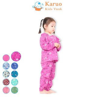 Bộ quần áo bé gái Baby doll VNXK xuất Hàn cotton dầy in hoa mềm mại,set áo váy công chúa,thời trang, nhiều màu