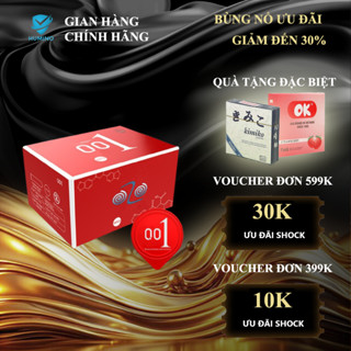 Bao Cao Su Siêu Mỏng OLO 001 Đỏ nhiều gel bôi trơn - Hộp 10 chiếc