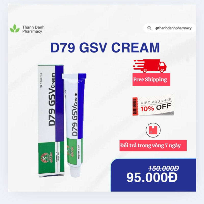 D79 Cream GSV 15g hỗ trợ giảm mụn dày sừng hiệu quả-Thành Danh Pharmacy