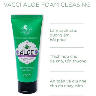 Sữa rửa mặt Vacci tinh chất Lô hội