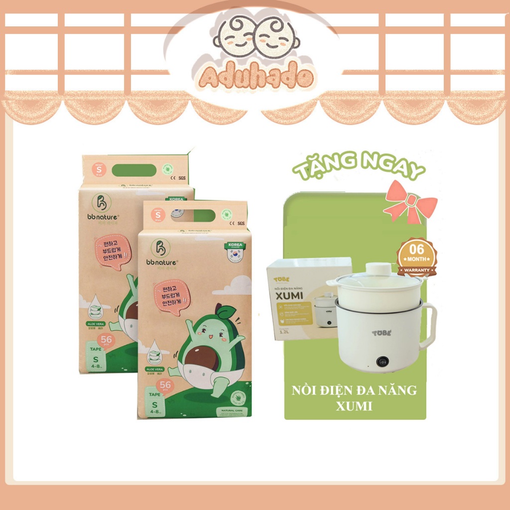 Bỉm BB NATURE / BB Care Plus COMBO 2 BỊCH TÃ/BỈM TẶNG NỒI ĐIỆN ĐA NĂNG XUMI