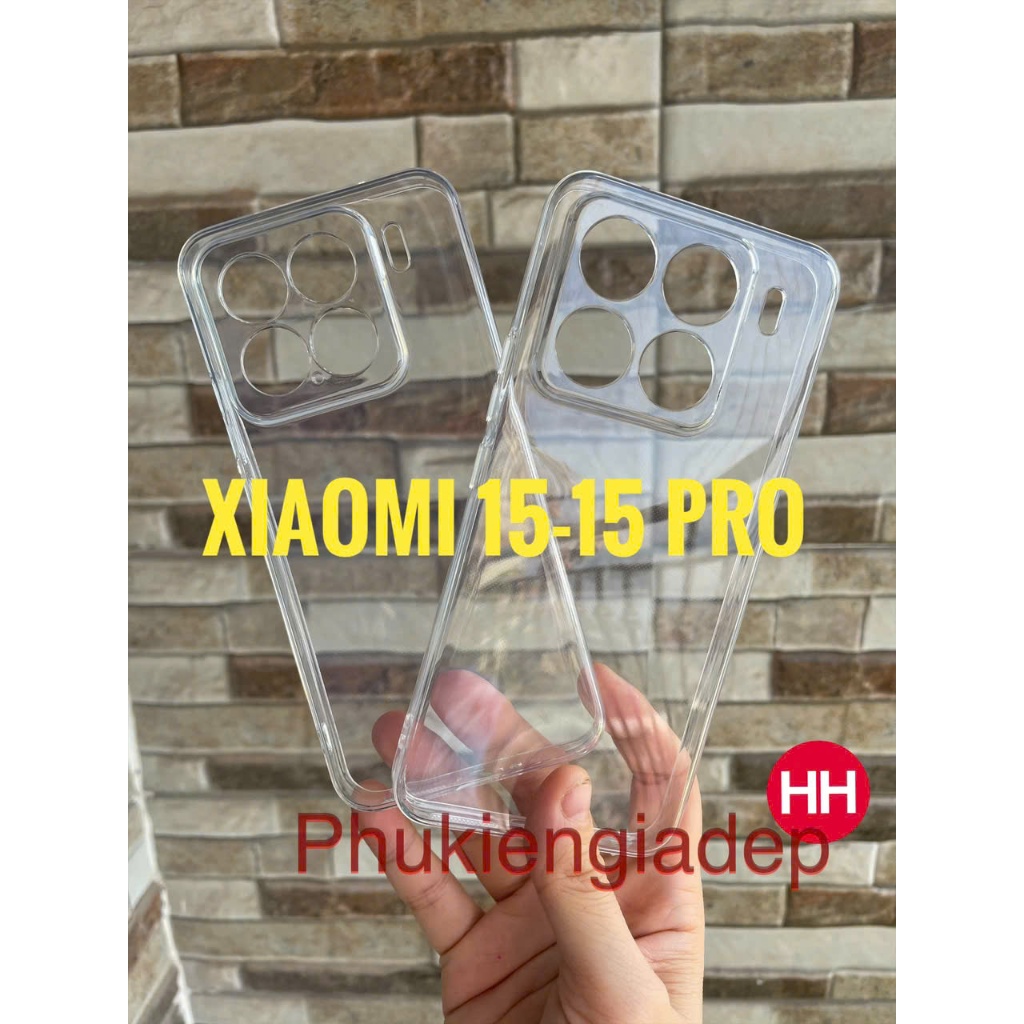 Ốp lưng dẻo GOR Xiaomi 15 , Xiaomi 15 Pro , Xiaomi 15 Ultra trong suốt, bảo vệ Camera