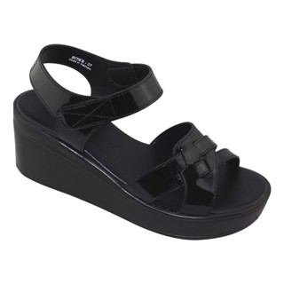 GIÀY SANDAL QUAI HẬU NỮ BITA'S ĐẾ XUỒNG CAO 6CM QUAI DÁN SYN.293 (ĐEN + KEM) - BITAS