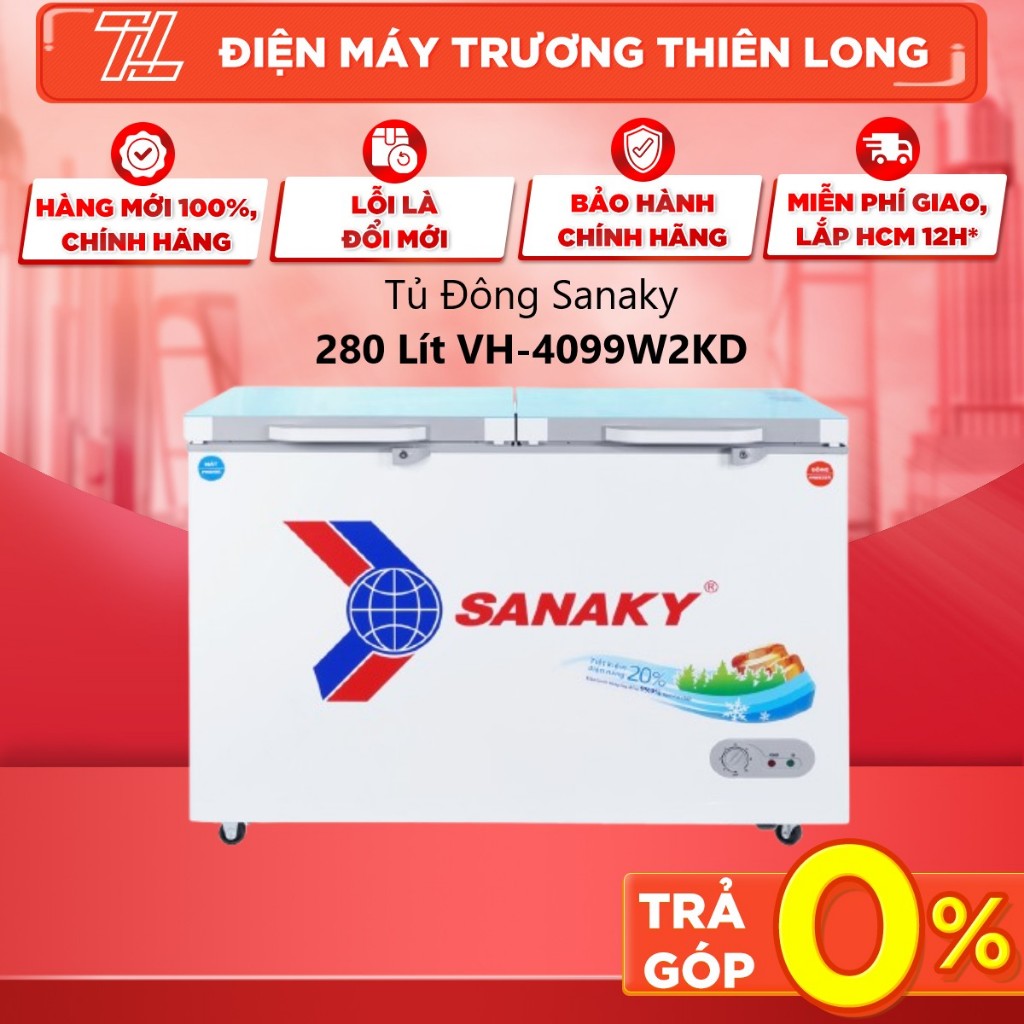VH-4099W2KD - Tủ Đông Sanaky 280 Lít VH-4099W2KD [TOÀN QUỐC]