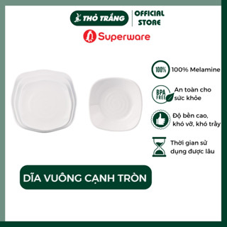  Combo Dĩa vuông Melamine cạnh tròn Srithai Superware Thái Lan cao cấp 