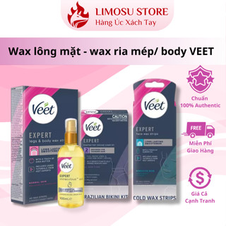 Wax lông mặt - wax ria mép/ Tẩy lông mép miệng - wax lông tay chân body VEET Wax trips