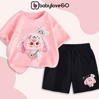 Đồ bộ bé gái BabyloveGO quần áo trẻ em đồ bộ ngắn tay in hình Baby Three siêu hot cute dễ thương BLB65