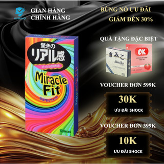 Bao Cao Su Siêu mỏng ôm sát Sagami Miracle Fit - size 49mm - hộp 10 chiếc