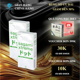  Combo 2 hộp Bao Cao Su Gân gai 20 chiếc Sagami Extreme White - Nhật Bản 