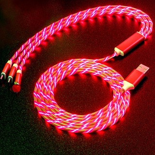 Cáp Sạc Phát Sáng Dây Sạc Điện Thoại Di Động Dây Sạc Nhanh Điện Thoại 3 Đầu Androi-C-Liling
