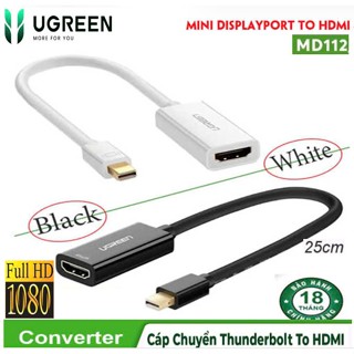 Cáp chuyển Mini DisplayPort to HDMI UGREEN 10460 10461 MD112 (Conveter, Male - FeMale,đầu mạ vàng)