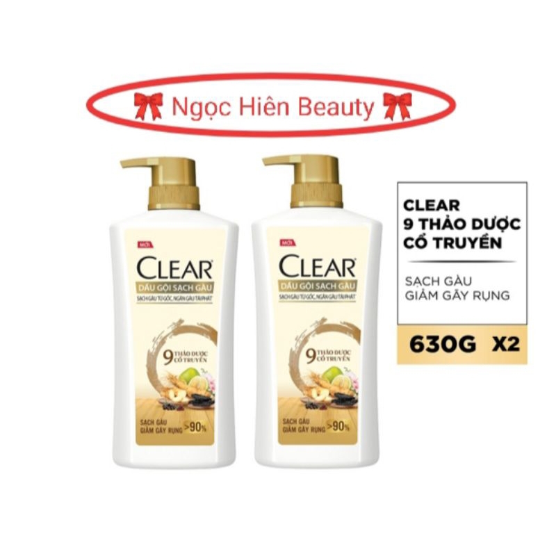 (Combo 2 Chai) Dầu gội CLEAR 630g Thảo Dược