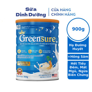 Sữa cho người tiểu đường Greensure 900g bổ sung Yến Sào Hồng Sâm hỗ trợ hạ đường huyết, tiểu đêm, ngăn ngừa biến chứng