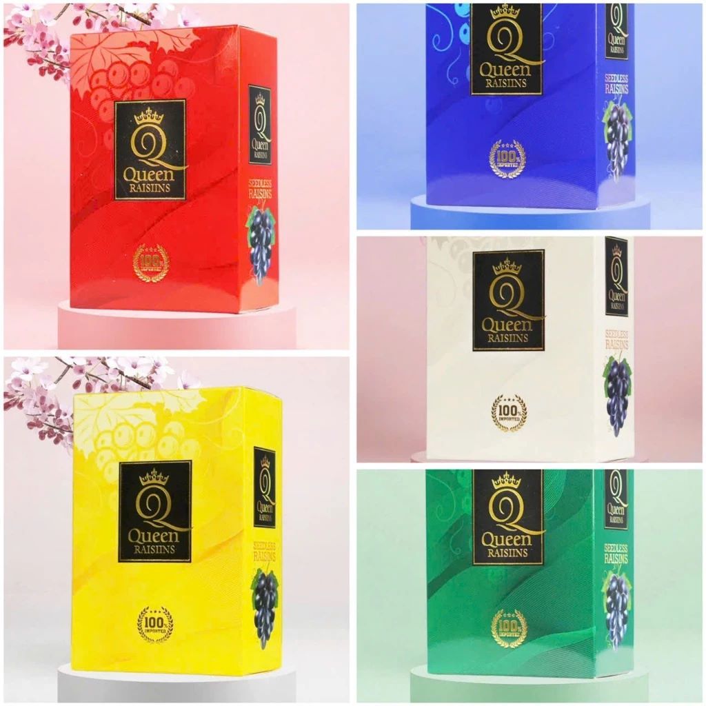 Nho khô Queen Raisins hộp giấy 100g thơm, ngọt nhẹ, thanh