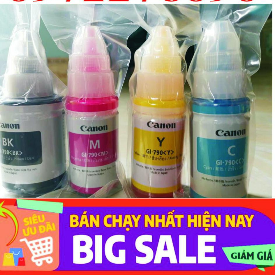 Bộ mực 4 màu cho máy in Canon G1010-G2010-G3010.v.v.Mã GL-790 chính hãng