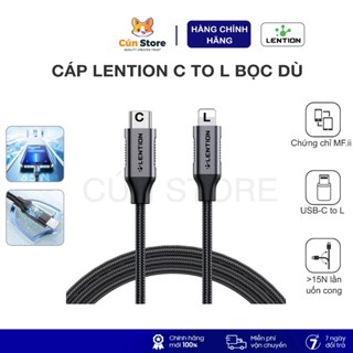  Cáp sạc nhanh LENTION C to L dài 2 mét bọc dù chống rối siêu bền chính hãng | Bảo hành 6 tháng 