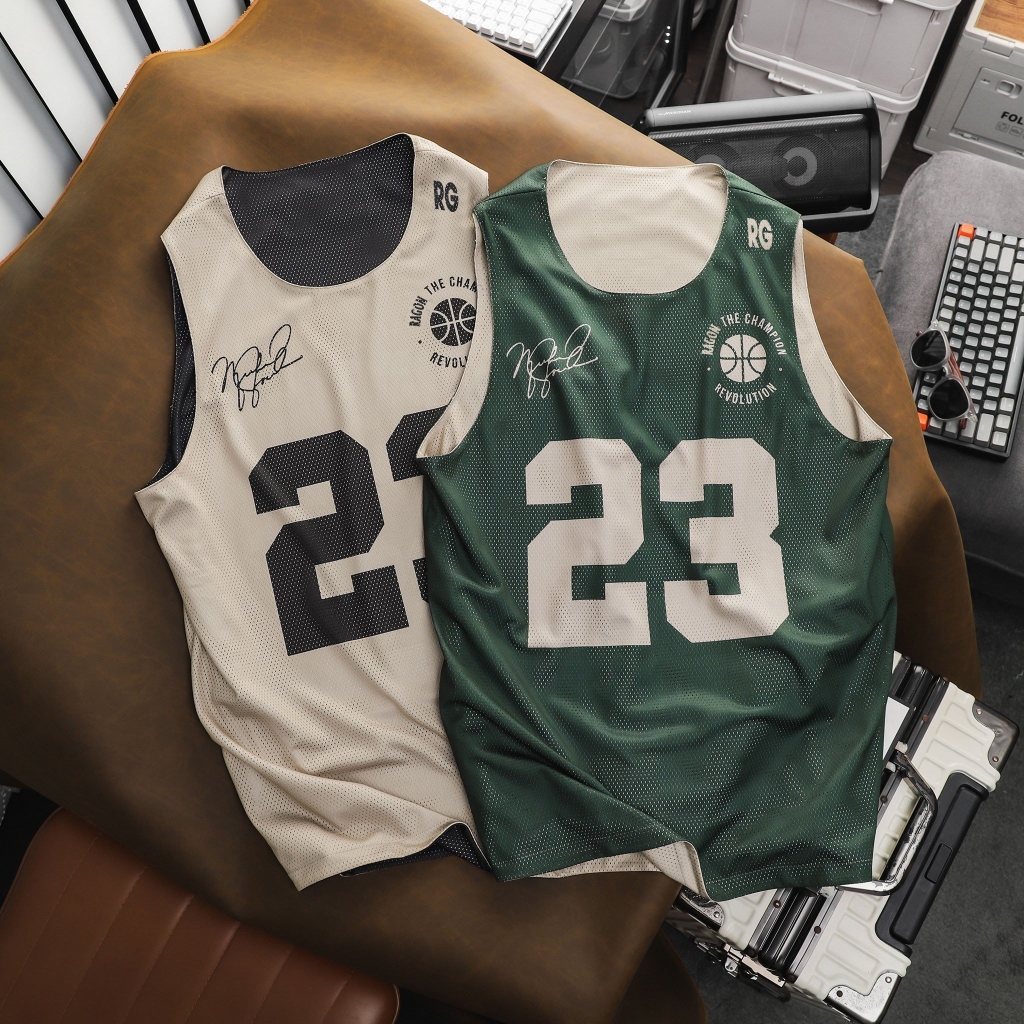 Áo ba lỗ 2 mặt Ragon phong cách jersey dành cho cả nam và nữ, thoáng khí - Achang