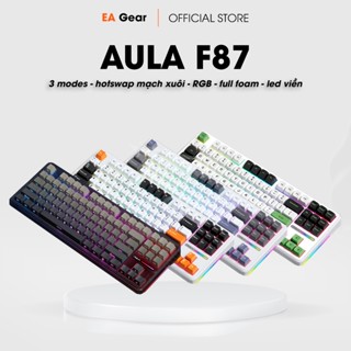 [Giao Ngay] Bàn Phím Cơ AULA F87 Pro Mạch Xuôi Không Dây Led Viền Âm Thanh Hay - EA Gear