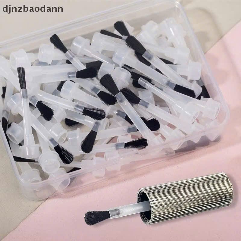 Hộp 20 đầu cọ thay chai sơn kèm nắp cắm cọ , đầu cọ tròn & đầu cọ ngang lông mềm mượt