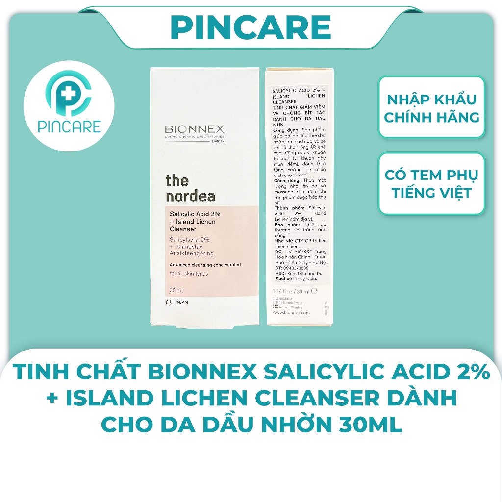 Tinh chất Bionnex Salicylic Acid 2% + Island Lichen Cleanser dành cho da dầu nhờn - PINCARE Health & Beauty