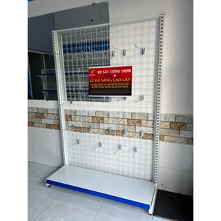  Kệ siêu thị lưới móc treo đồ  Cao 1m8 x dài 1m2  Tặng kèm 10 móc treo đồ 15cm 