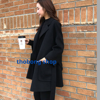 Áo Khoác Dạ Nữ Dáng Ngắn Cổ  Ve 2 Túi Ốp Lớn Trẻ Trung Chất Dạ Lông Thỏ 2 Mặt Cao Cấp.