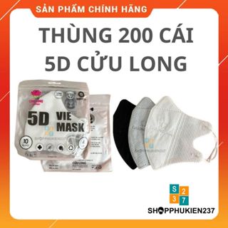   SET 200 Cái  Khẩu Trang 5D Cửu Long Mềm mại giá rẻ 