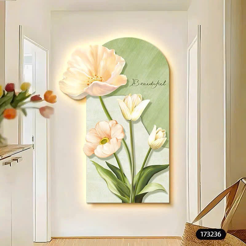 (Tranh Hoa Nổi 3D) Treo Tường Đèn Led Treo Tường Hiện Đại, Tranh Treo Phòng khách Đẹp, Tranh decor h