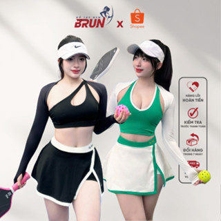 [TÁCH SET] Áo Lẻ + Chân Váy Lẻ - Áo Bra Croptop Sẵn Đệm Dày Dặn & Chân Váy 2 Lớp Dáng Chữ A - BRUN