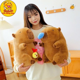  Gấu Bông Chuột Capibara  kéo ra được  Nước Mũi - Capybara Rút Gà Thú Nhồi Bông Chuột Lang Dễ Thương 