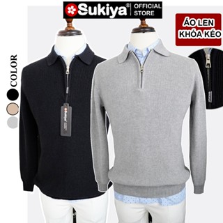 Áo Len Nam Kéo Khóa Cổ Bẻ SUKIYA Chất Len Lông Thỏ Đẹp Mềm Mại AL90