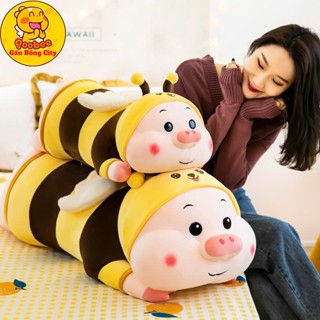  Gấu Bông Heo Ong Nằm- Gối Ôm Heo Lợn Cosplay Nhồi Bông Cao Cấp 