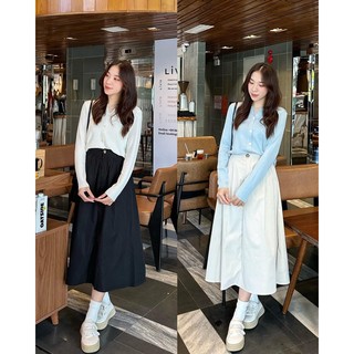 Chân váy kaki dáng dài vintage 3 màu basic ameehouse