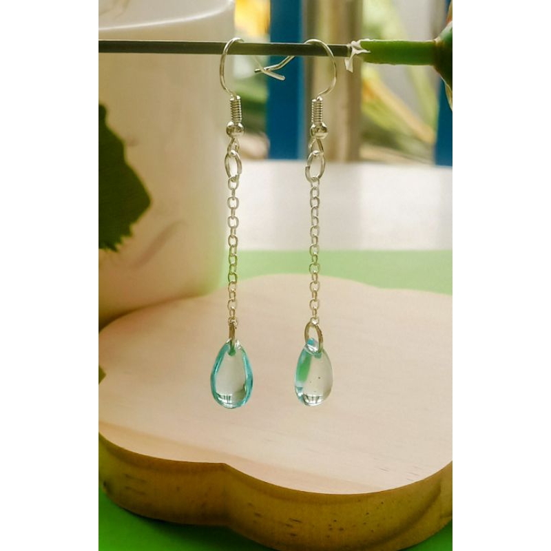 Jewelry for her Bông tai hạt pha lê xanh biển