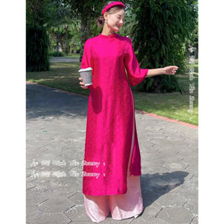  Áo dài cách tân nữ Gấm Dáng Suông Xưa may sẵn áo dài xuông bầu rộng dự tiệc cưới lễ tết đẹp 