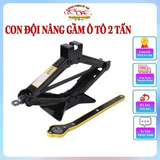 Bộ kích nâng gầm thay lốp ô tô - Con đội chữ A nâng xe hơi 2 tấn kèm cờ lê thông minh trợ lực tay quay