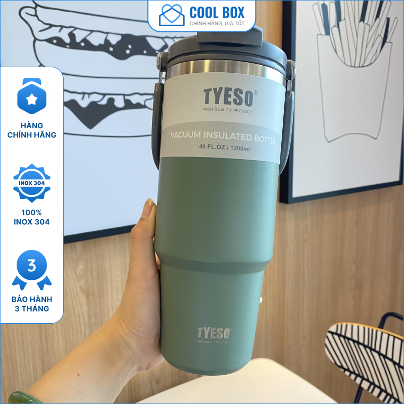 Ly giữ nhiệt cao cấp Tyeso V2 có 5 dung tích 600-1200ml, cốc giữ nhiệt thể thao COOLBOX tyeso v2 | BigBuy360 - bigbuy360.vn