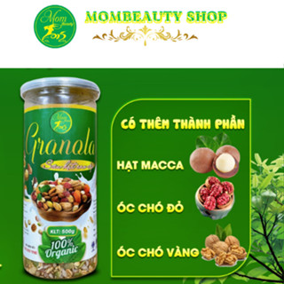 Granola siêu hạt không đường - Ngũ cốc nguyên hạt giảm cân, ăn kiêng Mombeauty hộp 500gr
