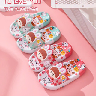 Dép Lê Trẻ Em Cho Bé Gái Họa Tiết Thỏ Chibi Cute mới 2025,Loại 1 cao cấp,4 màu sắc dễ thương,đế mềm
