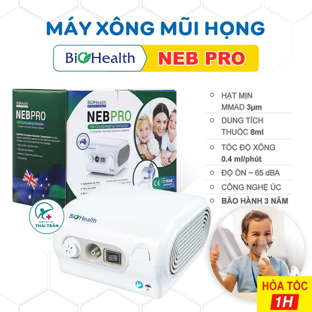 ✅ Máy Xông Mũi Họng BIOHEALTH NEB PRO (Úc) BH 3 NĂM