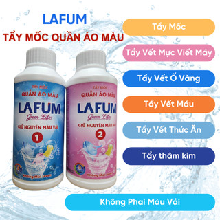 Tẩy Mốc Quần Áo Màu Lafum Sạch Vết MỐC Thâm Kim Mà Không Làm Phai Màu Vải 2Chai X 500ml