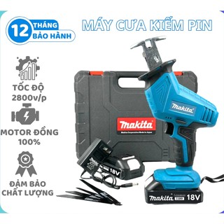 Máy cưa kiếm dùng pin Makita 18V, 100% Dây Đồng, Tặng 4 Lưỡi Cưa bảo hành 24 tháng