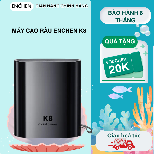 Máy cạo râu Enchen K8 | Mini 6S - 18 lưỡi dao tự mài - Thời gian sử dụng lên đến 60 ngày - Chống nướ