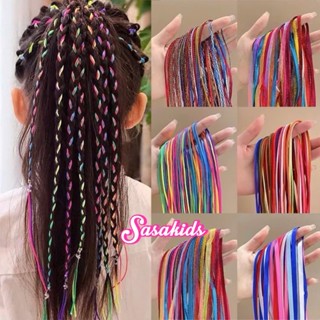 Set 30 Sợi Dây Tết Tóc (90cm), Phụ Kiện Nhảy Cho Bé, Dây Ruy Băng Nhiều Màu, Tết Tóc Kim Tuyến RB01