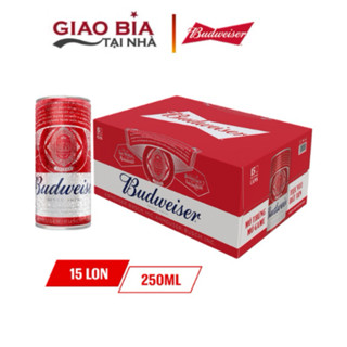  Thùng Bia Budweiser Party Pack 15 lon 250ml Ship Hoả Tốc 