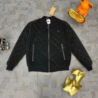  Áo khoác bomber gió nam nữ BBR trần bông quả trám phủ nhung ngực thêu logo cao su mặt trong dệt ngựa chiến monogram 