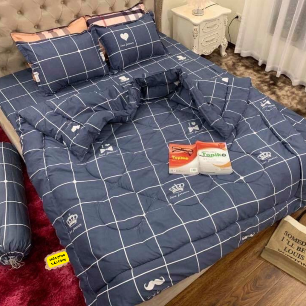 Chăn phao trần bông dày loại 1 bông hơi siêu nhẹ 1m8-2m cao cấp được chọn màu